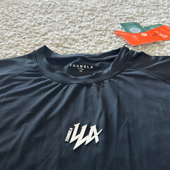 Men's YoungLA 474 speed compression athletic gym stretch, XL, NWT, Black - Picture 4 of 8